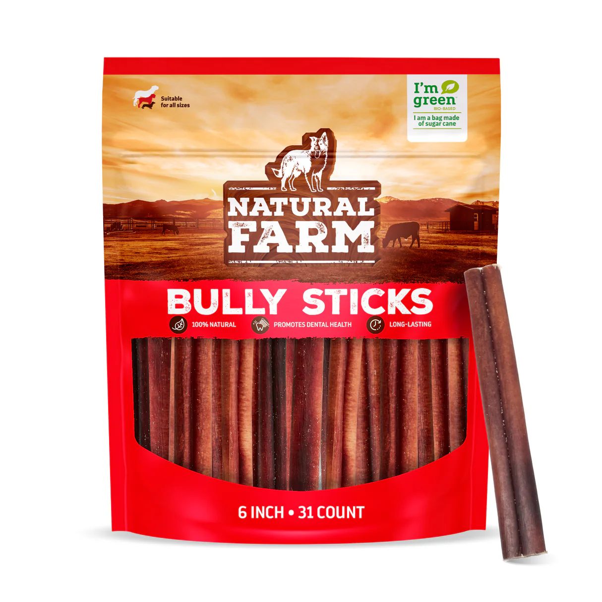 Natural Bully Sticks – 6 Inch